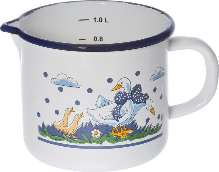Krüger Milchtopf mit Ausguss 'Gänseglück' (12 cm, Milchtopf, Emaille)