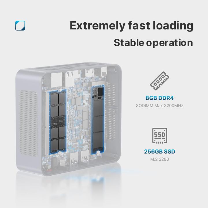 Produktbild Bosgame Mini-PC mit Intel Alder Lake-N95 Prozessor (8.19 GB, 268.44 GB)
