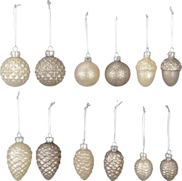 Cocon Weihnachtskugel Altsilber, 12 Stück (12 -teilig)