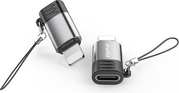 Produktbild Awei Adapter A11 USB-C/Lightning szary /grey (Lightning, USB Typ C, Lightning, USB Typ C)