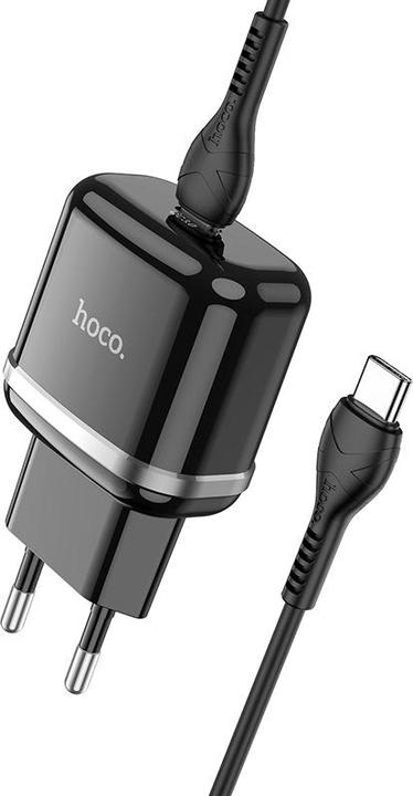 Produktbild Hoco Victorious N24, 20W, 3A, 1 x USB-C, with USB-C Cable, schwarz
