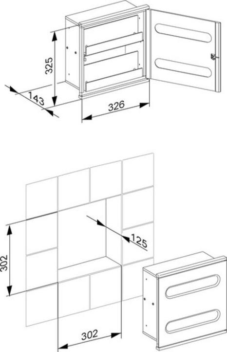 Produktbild Keuco Modul Waschtisch 2 PLAN INTEGRAL 2 Papierspender vc/we re