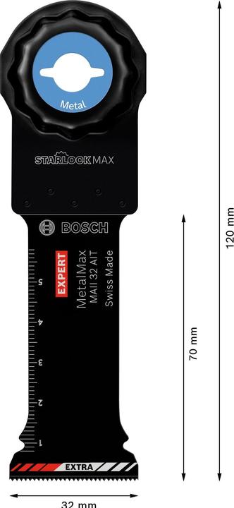 Immagine prodotto Bosch Professional Zubehör Lama Expert MetalMax MAII 32 AIT per utensili multifunzione, 70 x 32 mm