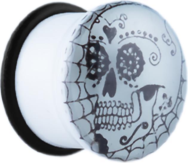 Produktbild Star Piercing Flared Plug mit Stammes-Schädel "Glow" (ohne Messing, Acryl)