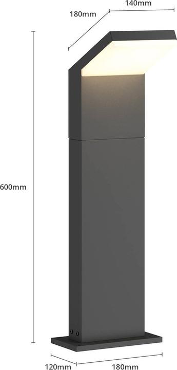 Produktbild Arcchio Yolena Aussen Garten Leuchte H60 Dark Grey/White (1700 lm, IP65)