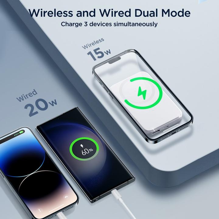 Actual product image Joyroom Mini Magnetic Wireless Powerbank (20W) (10000 mAh, 20 W, 15 Wh)