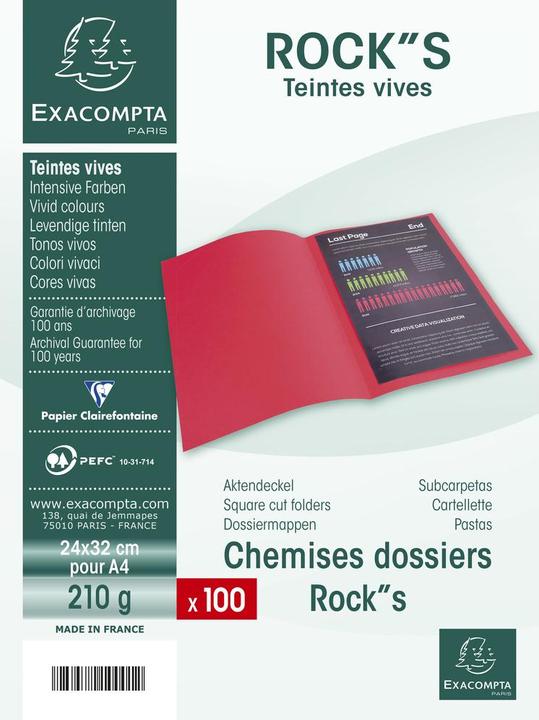 Immagine prodotto Exacompta Copertina per fascicoli A4 carta FSC 220g turchese (A4, 100 x)