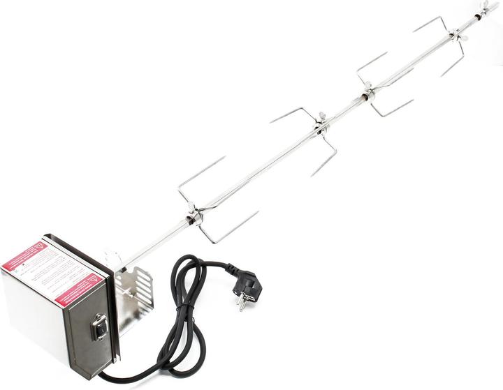Produktbild Wiltec BBQ Grillspiess Edelstahl 112cm 230V Drehspiess Rôtisserie Fleischnadel Schaschlik