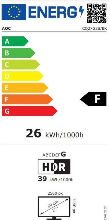 Energie-Label AOC CQ27G2S/BK (2560 x 1440 Pixel, 27")