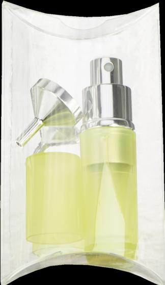 Taschenzerstäuber transparent grün für 8 ml + Trichter silber in Geschenkpackung (8 ml)