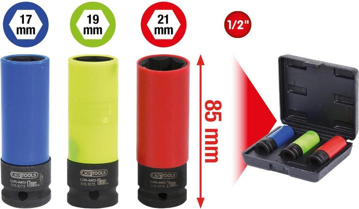 Produktbild KS Tools Stecknuss Satz (21 mm, 18 mm, 20 mm, 19 mm, 17 mm)
