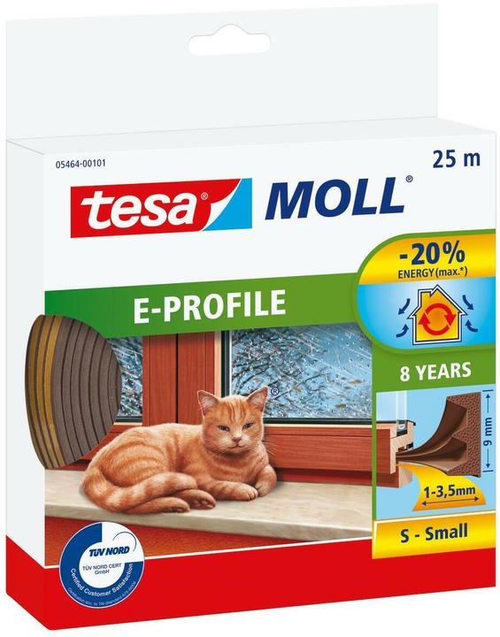 tesa Guarnizione in gomma a profilo E (0.30 kg, Marrone, Brown, 1 ml)