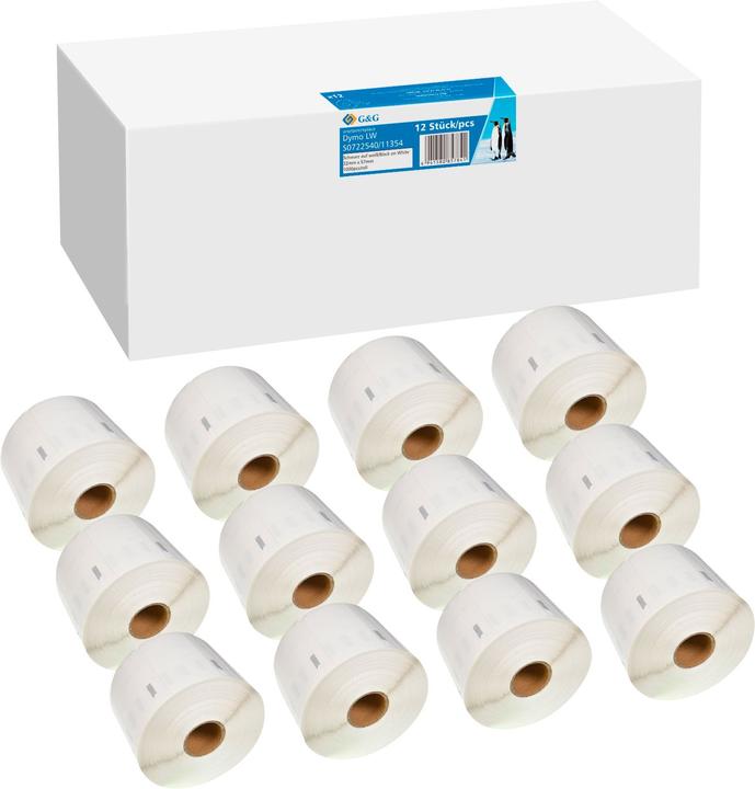 Image du produit 12x étiquettes 1000 -pack DE PIÈCES DE PREMIER ORDRE- compatible avec DYMO 11354/ s0722540