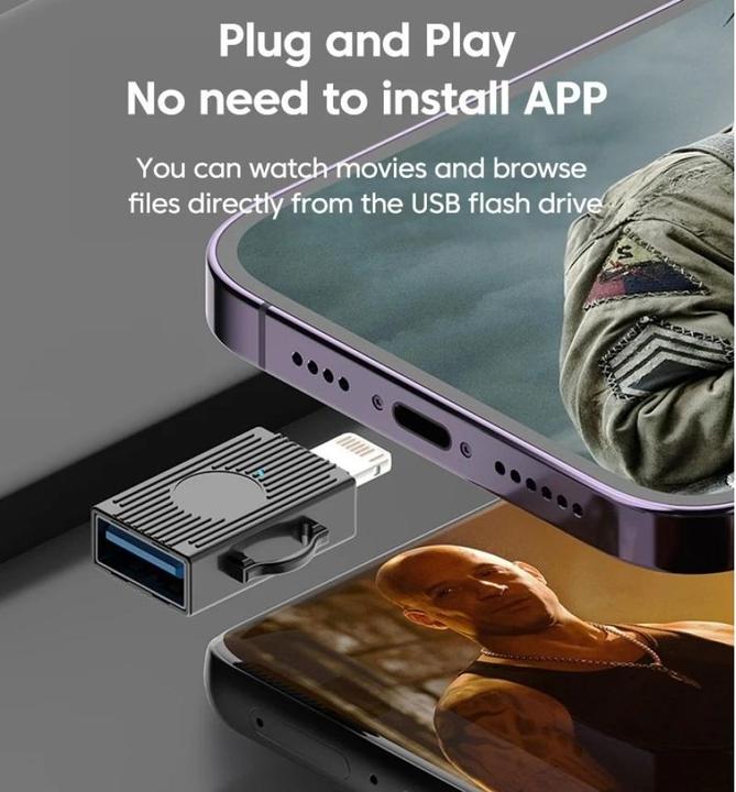 Actual product image PowerGuard Titan Lightning to USB 2.0 OTG adapter (USB-A, Lightning)