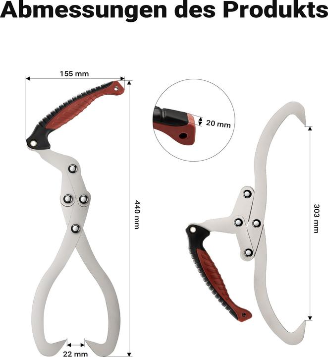 Immagine prodotto Wiltec Pinze per imballaggio a mano Ø30cm Pinze per legno 44cm Pinze per imballaggio Acciaio Pinza per (440 mm)