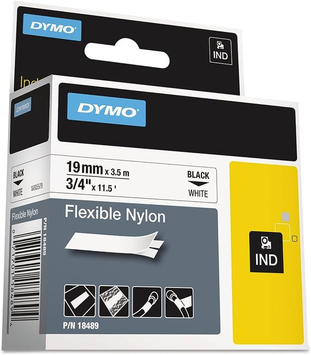 Produktbild Dymo Rhino Nylonband 18759, weiss (1.90 cm, Weiss)