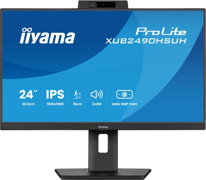 Immagine prodotto iiyama 60.5cm (23,8") XUB2490HSUH-B2 16:9 HDMI+DP WebCam (1920 x 1080 pixel, 23.80")