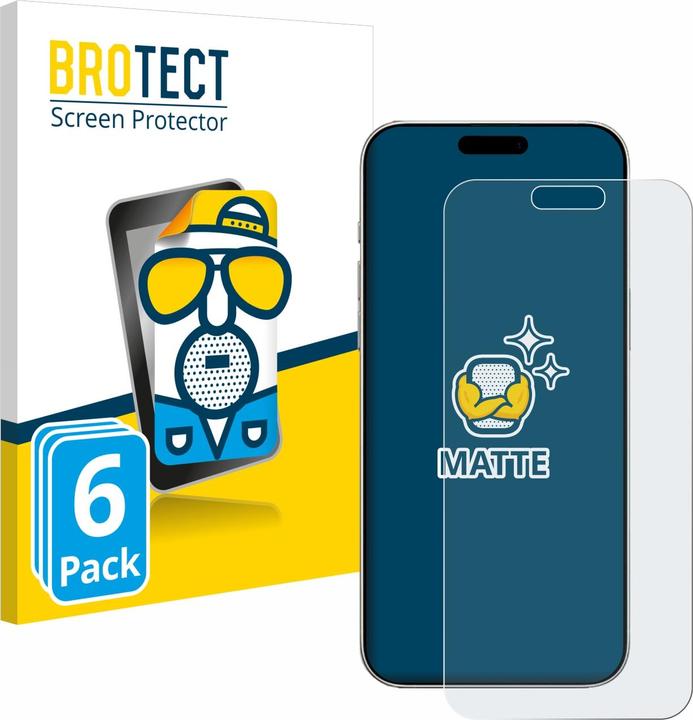 Immagine prodotto BROTECT Pellicola antiriflesso Pellicola protettiva dello schermo Pellicola protettiva dello schermo opaca (6 Pezzo/i, Apple iPhone 16 Pro Max)