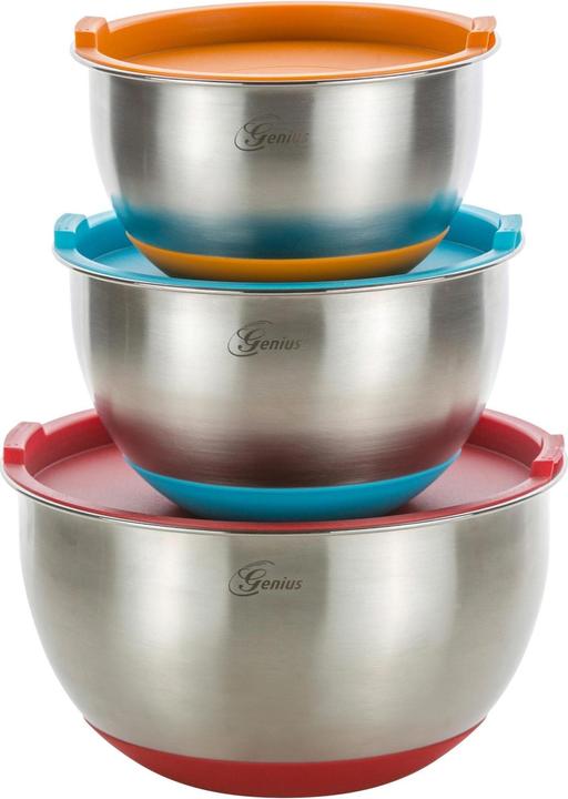 Genius Stainless steel bowl set (22 cm, 3 l, 3 x)