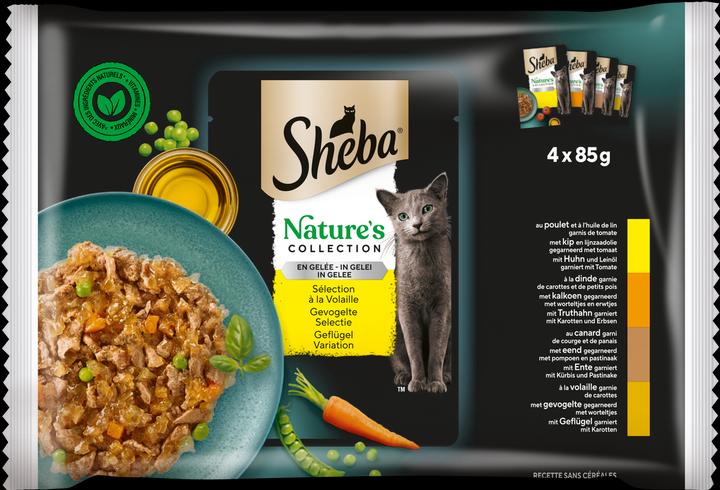 Image du produit Sheba NATURE'S COLLECTION Sachets-portions Multipack Variation de volaille en gelée (Adulte, 4 pcs, 340 g)