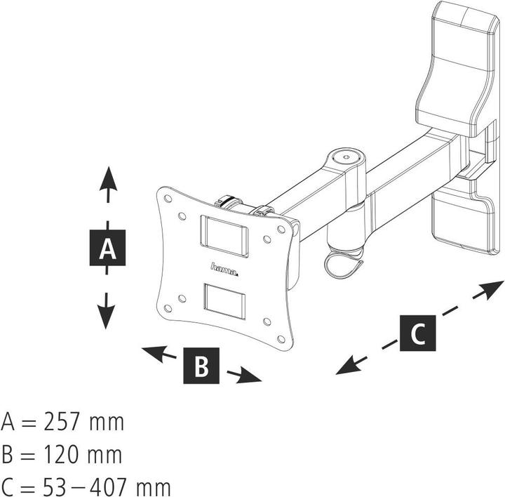 Actual product image Hama Fullmotion Ultraslim (Wall, 26", 25 kg)