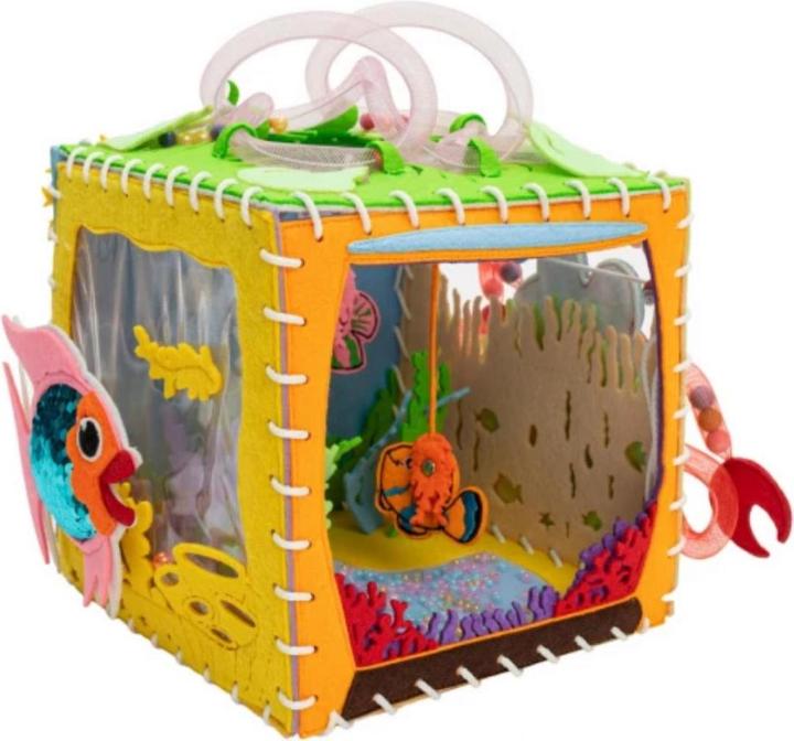 Produktbild Montessori MOTORIKWÜRFEL - WEICHES BUCH - Sensory Board - Wunderwürfel Aquarium - Montessor® - Spass am Lernen