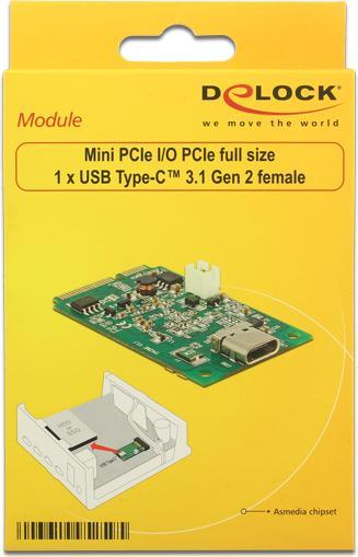 Produktbild Delock Mini PCIe I/O PCIe full size 1 x USB Type-C™ 3.1 Gen 2 Buchse