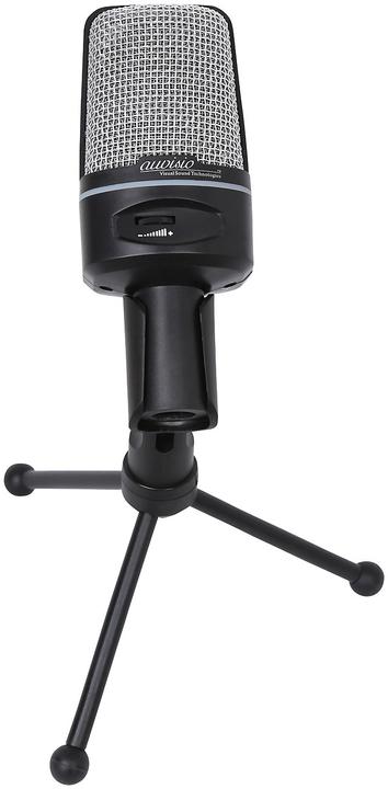Produktbild Auvisio Profi-Kondensator-Studio-Mikrofon mit Stativ, 3,5-mm-Klinkenstecker