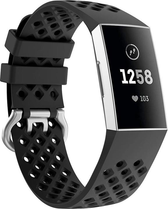 Produktbild Cover-Discount Fitbit Charge - Silikon Sportarmband gelöchert schwarz (Silikon, Charge 4, Charge 3)