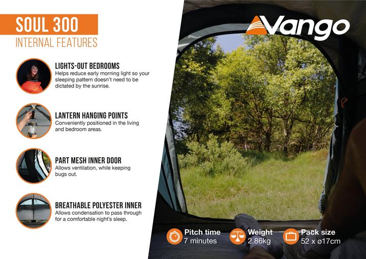 Image du produit Vango Soul 300 (Tente tunnel, 2.86 kg, 3 personnes)