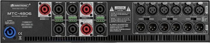 Image du produit Omnitronic MTC-4806 Amplificateur de puissance 6 canaux