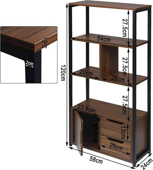 Immagine prodotto Woltu Scaffale verticale (58 x 12 x 24 cm)