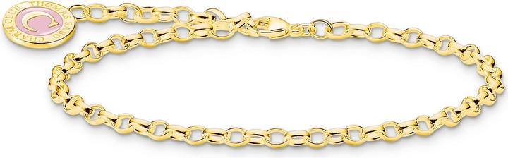Immagine prodotto Thomas Sabo Bracciale Charm con smalto a freddo rosa placcato oro (15 cm, Argento 925, Smalto)