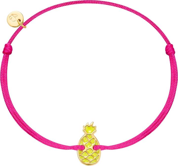 Actual product image Glanzstücke München Pineapple textile bracelet - 36470 (22 cm, Sterling Silver)