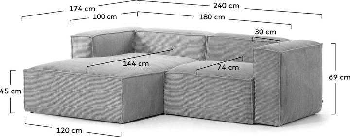 Image du produit Kave Home Blok (3 places, Canapé d'angle)