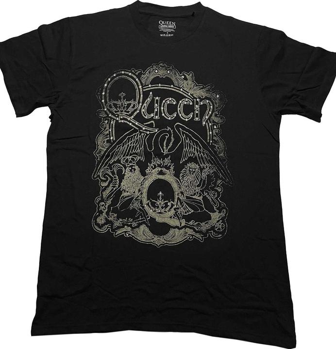 Queen Unisex Adult Ornate Crest Embellished T-Shirt