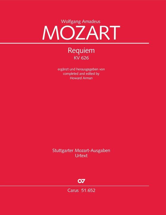 Produktbild Mozart: Requiem KV 626 (Klavierauszug) (Latein, Deutsch, Wolfgang Amadeus Mozart, Arman Howard, 2023)