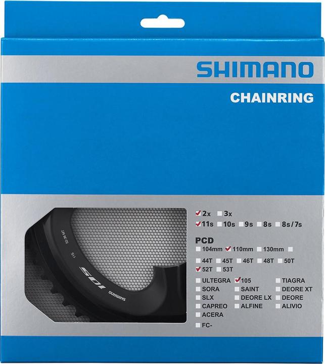 Produktbild Shimano Kettenblatt FC-R7000 50 Zähne MS-Typ schwarz Blister (50)
