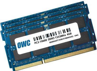 Produktbild OWC 16GB Memory Upgrade Kit 4 x 4GB PC10600 DDR3 1333MHz SO-DIMMs für Mid 2010/2011 21,5 & 27 iMac M (4 x 4GB, 1333 MHz, DDR3-RAM, SO-DIMM)