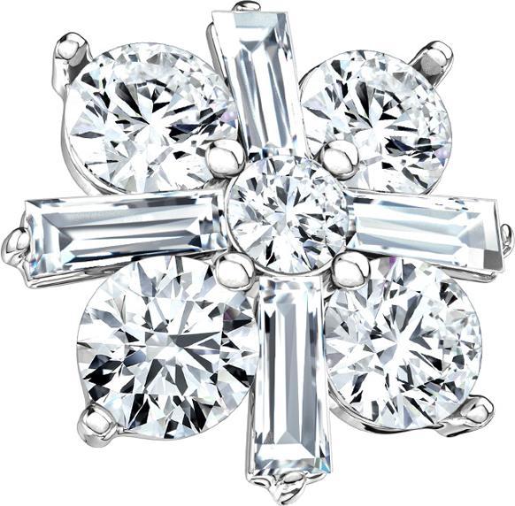 Produktbild Star Piercing Dermal Anchor silber Prinzesschliff (Chirurgenstahl 316L, Messing)