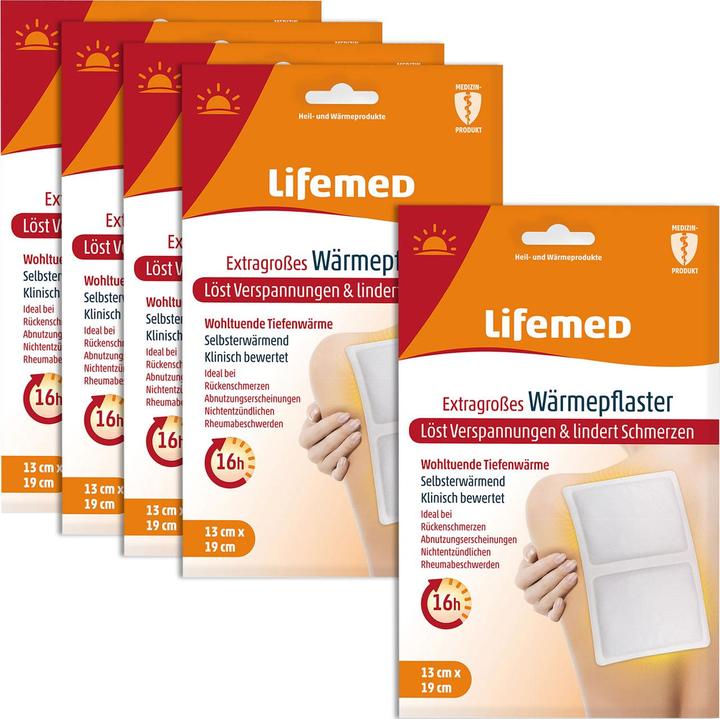 Lifemed XL Wärmepflaster mit 16h Wirkung, 5er-Set (5 x)