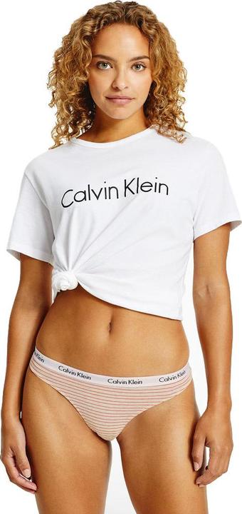 Produktbild Calvin Klein Damen THONG Tangahschen, Feeder Stripe Haferflocken Heather, 36 (S)