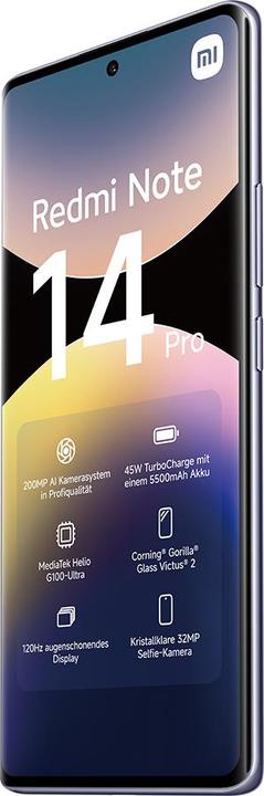 Actual product image Xiaomi Redmi Note 14 Pro (256 GB, Aurora Purple, 6.67", Hybrid Dual SIM, 200 Mpx, 4G)