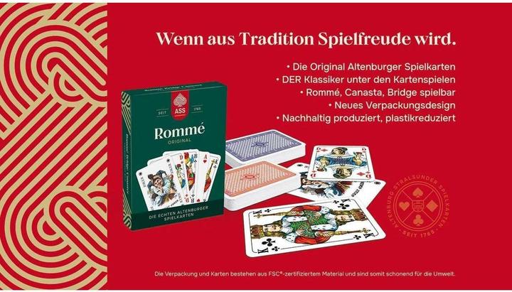 Actual product image Cartamundi Romme/Canasta/Bridge 2x55 cards in card box (German)