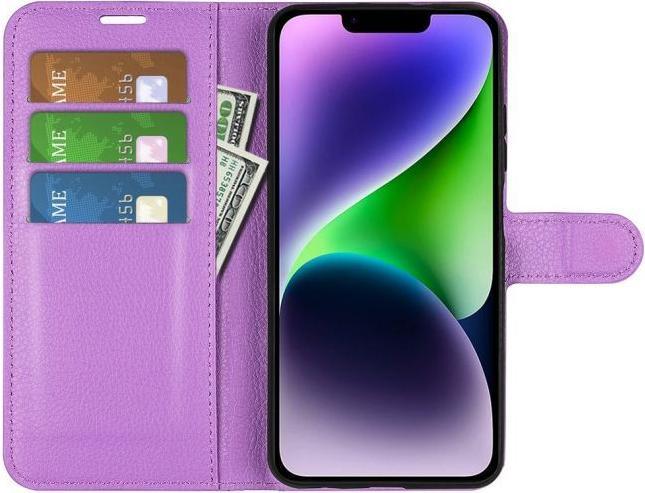 Produktbild MU Classic Litchi Leder Bookcover Series (Apple iPhone 15 Plus)