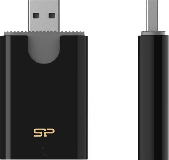 Produktbild Silicon Power Combo USB 3.1 Card Reader microSD and SD Black (USB-C 3.2 Gen 1)