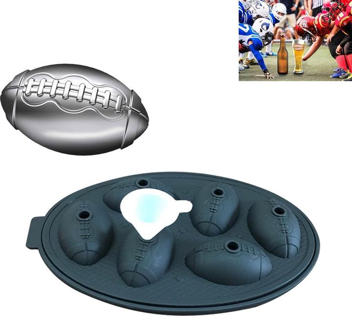 König Design Silikon Eiswürfelform Football Eisform Whisky Runden Ice Ball Eiswürfelbehälter