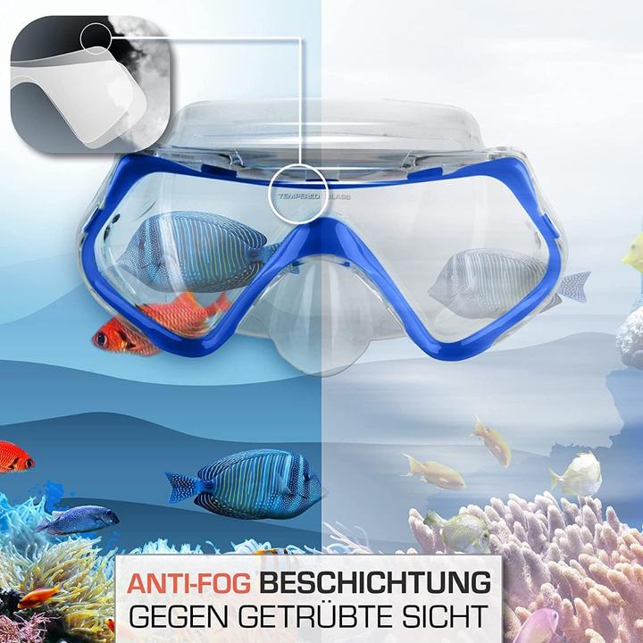 Immagine prodotto Tropisport Kids-Premium Snorkel Set completo - con boccaglio e occhiali da sub (Incl. senza rottura