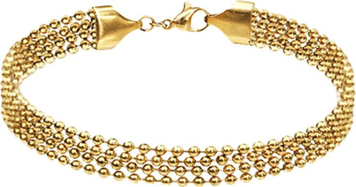Immagine prodotto Star Piercing Bracciale placcato oro con quattro catene a sfera individuali (19 cm, Acciaio chirurgico 316L, senza ottone)