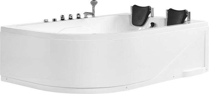 Immagine prodotto Beliani Vasca idromassaggio ad angolo bianca con LED 180 x 120 cm a sinistra CALAMA (437 l, 180 cm, 120 cm)